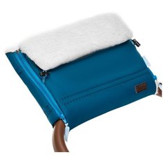 Nuovita Муфта меховая для коляски Alpino Bianco turchese/бирюзовый