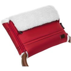 Nuovita Муфта меховая для коляски Alpino Bianco rosso/красный