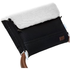 Nuovita Муфта меховая для коляски Alpino Bianco nero/черный