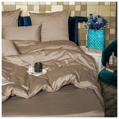 Комплект постельного белья Soft Box Латте Семейный, Мако-сатин, простыня на резинке 180х200х30, наволочки 50x70, 70x70