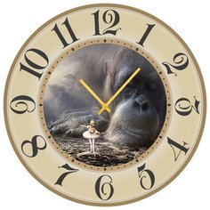 SvS Настенные часы SvS 3502248 Большая обезьяна и балерина СВС