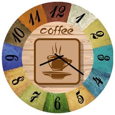 SvS Настенные часы SvS 3002108 Kitchen Чашка кофе на дереве СВС