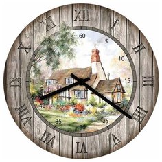 SvS Настенные часы SvS 3501003 Vintage Дом в деревне СВС