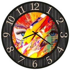 SvS Настенные часы SvS 4002288 Девушка-арт в черной рамке СВС