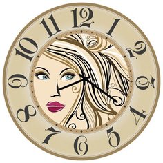 SvS Настенные часы SvS 3502178 Девушка строит глазки СВС