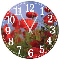 SvS Настенные часы SvS 3501318 Flowers Красные цветы СВС