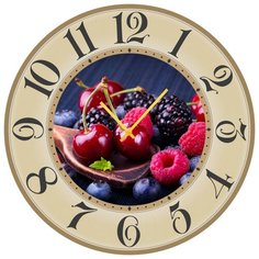SvS Настенные часы SvS 4002162 Kitchen Черника, малина, вишня СВС