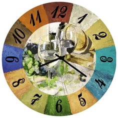 SvS Настенные часы SvS 3002109 Kitchen Чашка кофе на дереве СВС