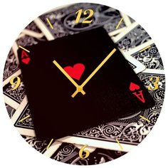 SvS Настенные часы SvS 3501653 Черный чирвовый туз СВС