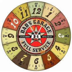 SvS Настенные часы SvS 3002398 Dads Garage Full Service СВС