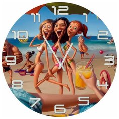 SvS Настенные часы SvS 3502511 Карикатуры на пляже СВС