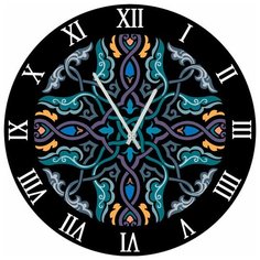 SvS Настенные часы SvS 3502836 Темно-синий узор СВС