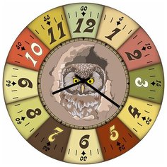 SvS Настенные часы SvS 3502755 Рисованая сова СВС