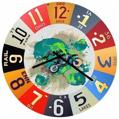 SvS Настенные часы SvS 4002938 Летящий мотоциклист СВС