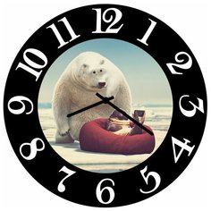 SvS Настенные часы SvS 4002595 Медведь и тюлень с гаджетом СВС