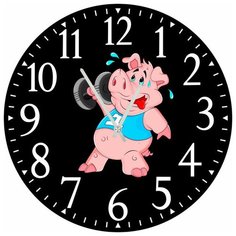 SvS Настенные часы SvS 4002732 Хрюша на спорте СВС