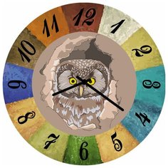 SvS Настенные часы SvS 3002754 Рисованая сова СВС