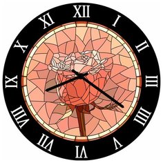 SvS Настенные часы SvS 3502831 Роза витраж СВС