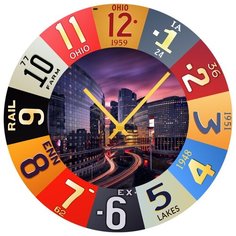 SvS Настенные часы SvS 3003008 Вечерний город СВС