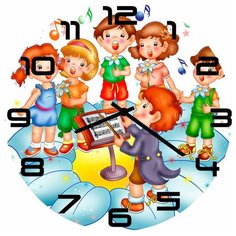 SvS Настенные часы SvS 3002628 Урок пения у детей СВС