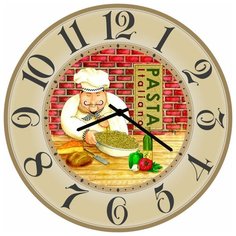 SvS Настенные часы SvS 3502698 Повар и спагетти СВС