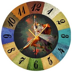 SvS Настенные часы SvS 3002110 Девушка на шесте абстракция СВС