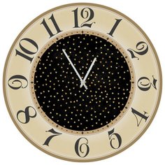 SvS Настенные часы SvS 3002141 Черная абстракция в безевой рамке СВС