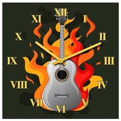 SvS Настенные часы SvS 3501572 Огненная гитара СВС