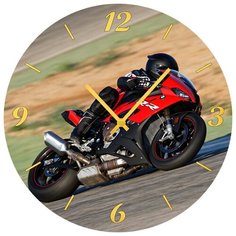 SvS Настенные часы SvS 3502024 Крутой вираж мотоцикла СВС
