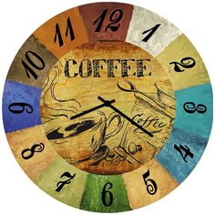SvS Настенные часы SvS 3002132 Kitchen Рисунок кофе на дереве СВС