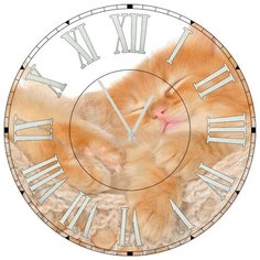 SvS Настенные часы SvS 4002058 Спящий рыжий котенок СВС