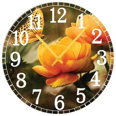 SvS Настенные часы SvS 3501305 Flowers Цветы с бабочкой СВС