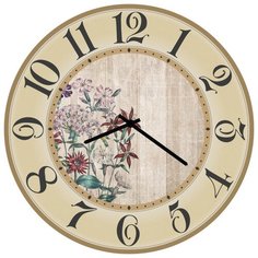 SvS Настенные часы SvS 3502140 Цветы в бежевой рамке СВС