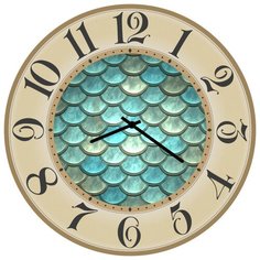 SvS Настенные часы SvS 3002235 Бирюзовая чешуя СВС