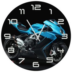 SvS Настенные часы SvS 4001831 Сине-черный мотоцикл СВС