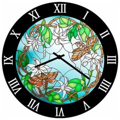 SvS Настенные часы SvS 3502824 Цветы и бабочки в узоре СВС