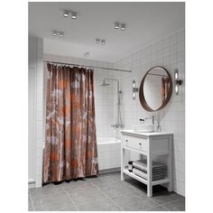 Штора для ванной/Занавеска для ванны/Шторка для ванной полиэстер 180*180 см коричневая/белая SC7040A "Астра" Аквалиния