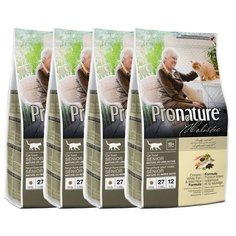Сухой корм для пожилых кошек ProNature Holistic, профилактика избыточного веса, с океанической рыбой, с коричневым рисом 4 шт. х 2.72 кг