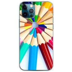 Силиконовый чехол "Цветные карандаши" на Apple iPhone 12 Pro / Айфон 12 Про Case Place