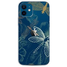 Силиконовый чехол "Тени стрекоз" на Apple iPhone 12/12 Pro / Айфон 12/12 Про Case Place