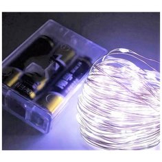 Электрогирлянда интерьерная Нить авроранева Светодиодная 52 ламп, 6 м, питание 3 AA Avrora