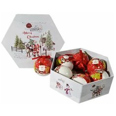 Набор ёлочных шариков диаметр 8 см, 7 шт, с пингвином Avrora