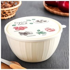 Салатник Fiesta 1,7 л с крышкой с декором Капрезе 3967995 Nice&Price