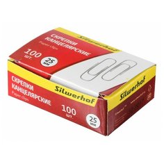 Скрепки Silwerhof 491028 металл оцинкованные 25мм (упак.:100шт) картонная коробка