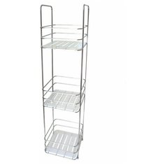 Этажерка/Полка/Стеллаж для ванной комнаты и туалета/Напольная этажерка 3х ярусная W4869 Аквалиния