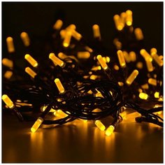 Электрогирлянда светодтодная 50 м 560 ламп тёплого цвета, провод чёрный Avrora