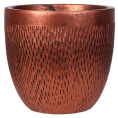 Кашпо Лотус Круглое, файберстоун, бронза, D26.5 H24.5 cm Idealist