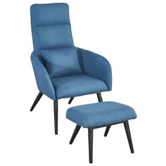 Кресло с подставкой для ног и подушкой berg bridjet, серо-голубое BAAR-BRK25411