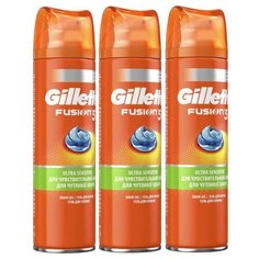 Гель для бритья Gillette Fusion мужской для чувствительной кожи 200 ml (3 шт)