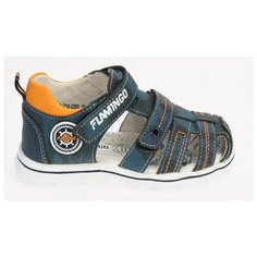 Сандалии Flamingo размер 26, синий/оранжевый